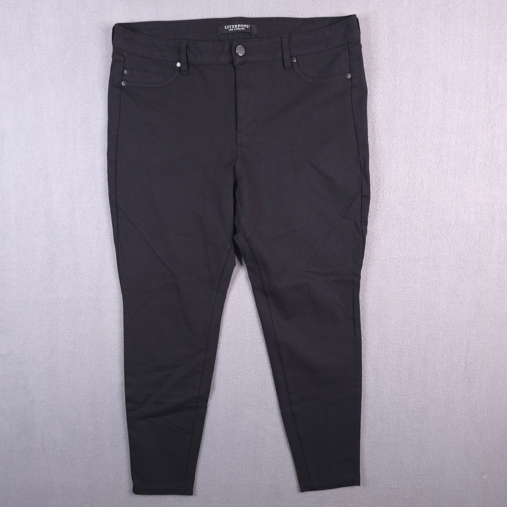 Liverpool Los Angeles Womens Black Mid Rise Skinny Ankle Pant Size 14/32 Stretch